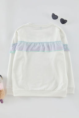 Ekru K?z Cocuk Duz Orme Sweatshirt TKDAW25SW00021 - Trendyolmilla фото 4