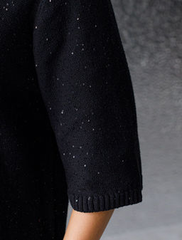 Платье вязаное из хлопковой пряжи с пайетками - Vilatte фото 2