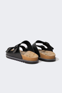 Мужские тапочки из искусственной кожи с двойной окантовкой на высокой подошве - Defacto фото 4