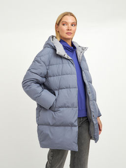 Пуховик женский с капюшоном, нап-ль:пух, перо - Glenfield фото 3