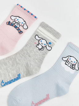 Cinnamoroll Bask?l? K?z ?ocuk 5li Soket ?orap