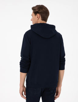 Lacivert Regular Fit Kap__onlu __i Polarl_ Sweatshirt