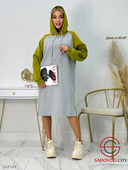 Платье худи с капюшоном женское