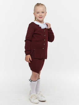 Жакет для девочек 193-7105. 1096 бордо