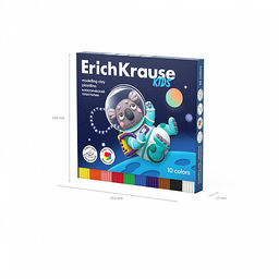 АКЦИЯ Цена за 1 шт. Пластилин классический ErichKrause Kids Space Animals 10 цветов со стеком, 180 г (в коробке 10 шт)  фото 6