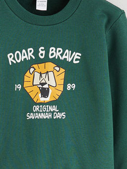 Aslan Bask?l? Erkek ?ocuk Sweatshirt