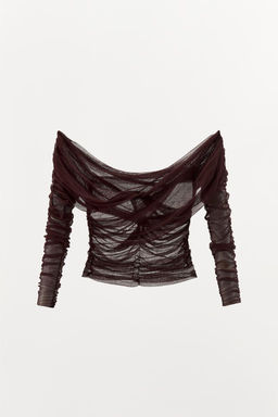 100% SILK DRAPED WRAP TOP - Zara фото 4
