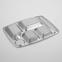 Поднос, 6 секций, 35×26×2 см, нержавеющая сталь, серебристый