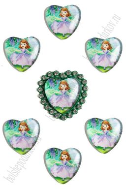 Кабошоны-фишки "Сердечко" 25 мм (10 шт) SF-3840, №18