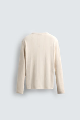 TEXTURED BUTTON-UP COLLAR T-SHIRT - Zara фото 8