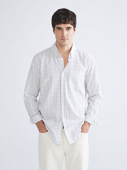 Regular Fit Uzun Kollu Ekose Poplin Erkek G?mlek