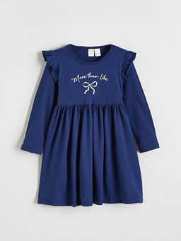 ?i?ek Bask?l? F?rf?rl? K?z ?ocuk Elbise