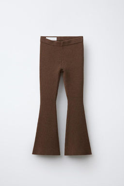 RIBBED FLARED TROUSERS - Zara фото 3