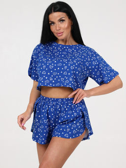 674 ПИЖАМА (шорты) (Сердечки на синем) - А-дина фото 3