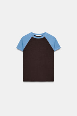 SHORT SLEEVE RAGLAN T-SHIRT - Zara фото 10