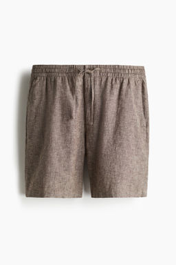 Pantal?n corto en mezcla de lino Regular Fit