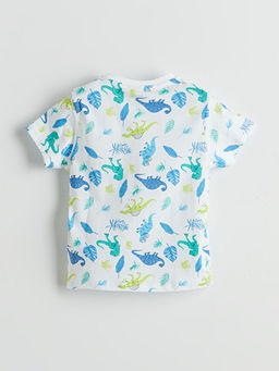 Dinozor Bask?l? Erkek ?ocuk ?ortlu Pijama Tak?m?