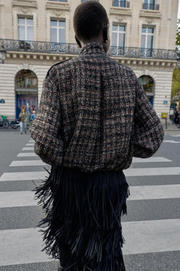 METALLIC THREAD TEXTURED BOMBER JACKET - Zara фото 3