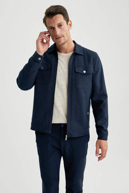 Приталенное пальто с воротником-поло - Defacto фото 6