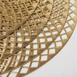 Набор салфеток сервировочных на стол Доляна Вира, 4 шт, d=38 см, цвет золотой  фото 7