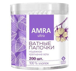 Бумфа Групп AMRA Ватные палочки 200шт (цилиндр). (24)