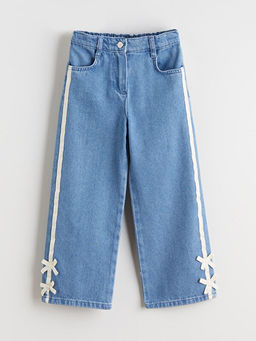 Beli Ayarlanabilir Lastikli K?z ?ocuk Jean Pantolon