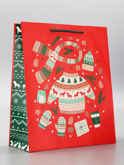 Цена за 2 шт. Пакет подарочный новогодний ламинированный, «Новый Год», 26×12×32 см