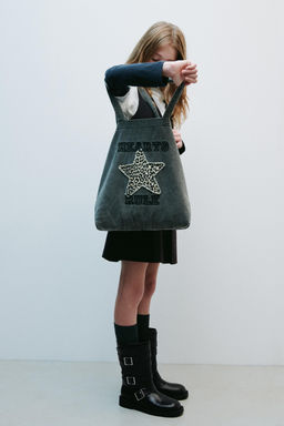 DENIM STAR TOTE BAG