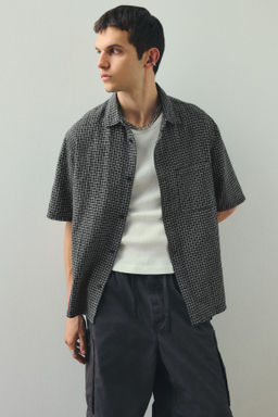 Camisa en mezcla de lino Oversized Fit - H&m фото 3