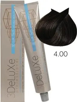 Краска для волос 4.00 3DELUXE PROFESSIONAL НАСЫЩЕННЫЙ КАШТАНОВЫЙ, 100мл