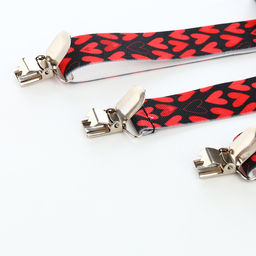 Подтяжки детские «Выбражулька», ширина 2.5 см, чёрная, красная