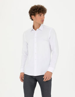 Beyaz Slim Fit Uzun Kollu G_mlek