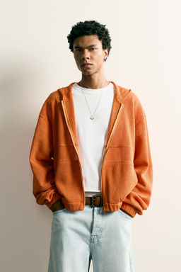SOBRECAMISA RELAXED FIT ESTRUCTURA RED / Naranja - Zara фото 2