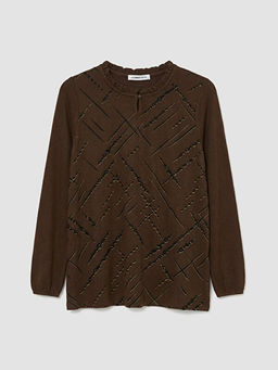 Bisiklet Yaka Desenli Bluz