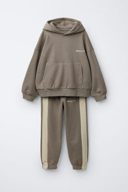 HOODIE AND JOGGER TRACKSUIT WITH TAPING