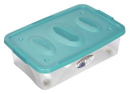 Ящик универсальный "Астело" 600х400х180мм на колесиках бирюзовый С664БИР