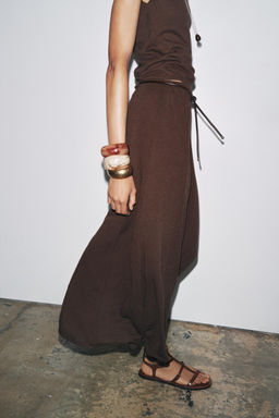 KNITTED CUT-OUT SKIRT WITH BELT - Zara фото 3