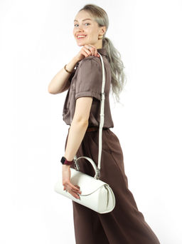 LACCOMA сумка АЛ2086-2П-белый натуральная кожа хлопок