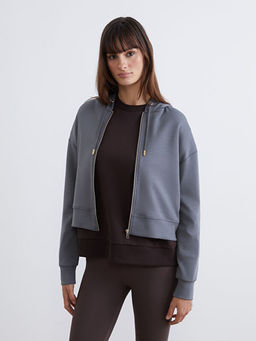 Kap??onlu Kad?n Fermuarl? Sweatshirt