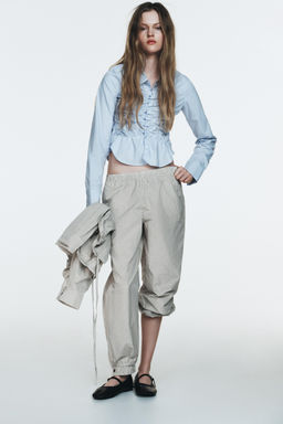 POPLIN SHIRT WITH ELASTIC GATHERING - Zara фото 8