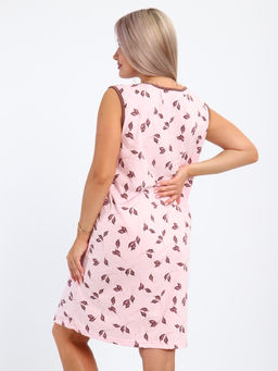 М346 Сорочка Инга (листья на розовом)