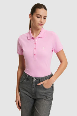 Kad_n Pembe Polo Yaka Basic Ti__rt