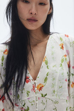 Blusa en mezcla de lino - H&m фото 2