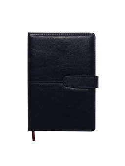 Ежедневник недатированный А5, с хлястиком, 128 листов, в линейку, пвх, синий