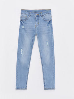 Super Skinny Fit Y?rt?k Detayl? Erkek ?ocuk Jean Pantolon