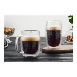 Кружка стеклянная Walmer Rain с двойными стенками, 0.35 л, цвет прозрачный  фото 3