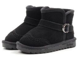 17103-1 BLACK Угги детские (натуральная замша, искусственный мех)