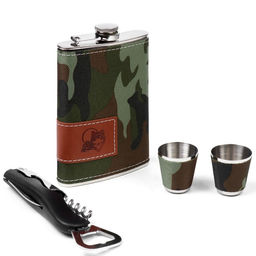 Подарочный набор Хаки: фляжка 270 мл, нож, 2 стопки