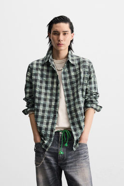 CREASED-EFFECT CHECK SHIRT - Zara фото 2