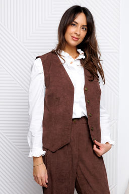 Костюм брючный вельветовый с жилеткой 399MOC